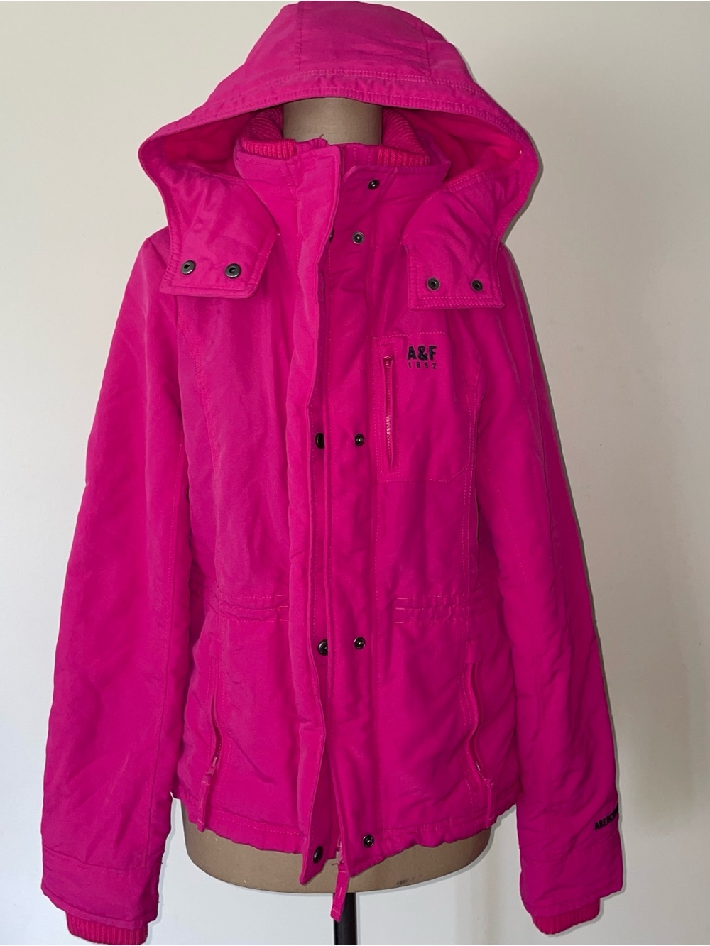 Abercrombie & Fitch Hot Pink Hooded/formed/preppy jacket